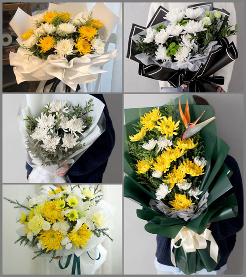 山东莱芜莱城区凤城街道吕花园村白事花束代送